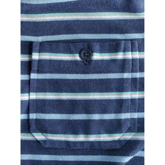 VTG PAULY & FORBES Mens Horizontal Striped Jersey Knit Polo Shirt Size Small - Picture 7 of 9